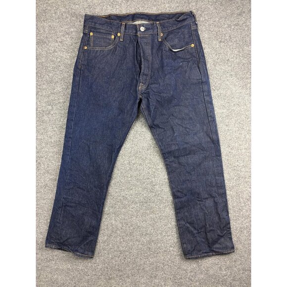 Levis 501 Jeans Mens 36x30 Dark Wash Original Fit Button Fly Cotton 00501-0000 - Picture 1 of 10